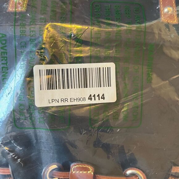 New Dooney & Bourke Nylon Wayfarer Hobo Bag in Black and Brown - Picture 9 of 11